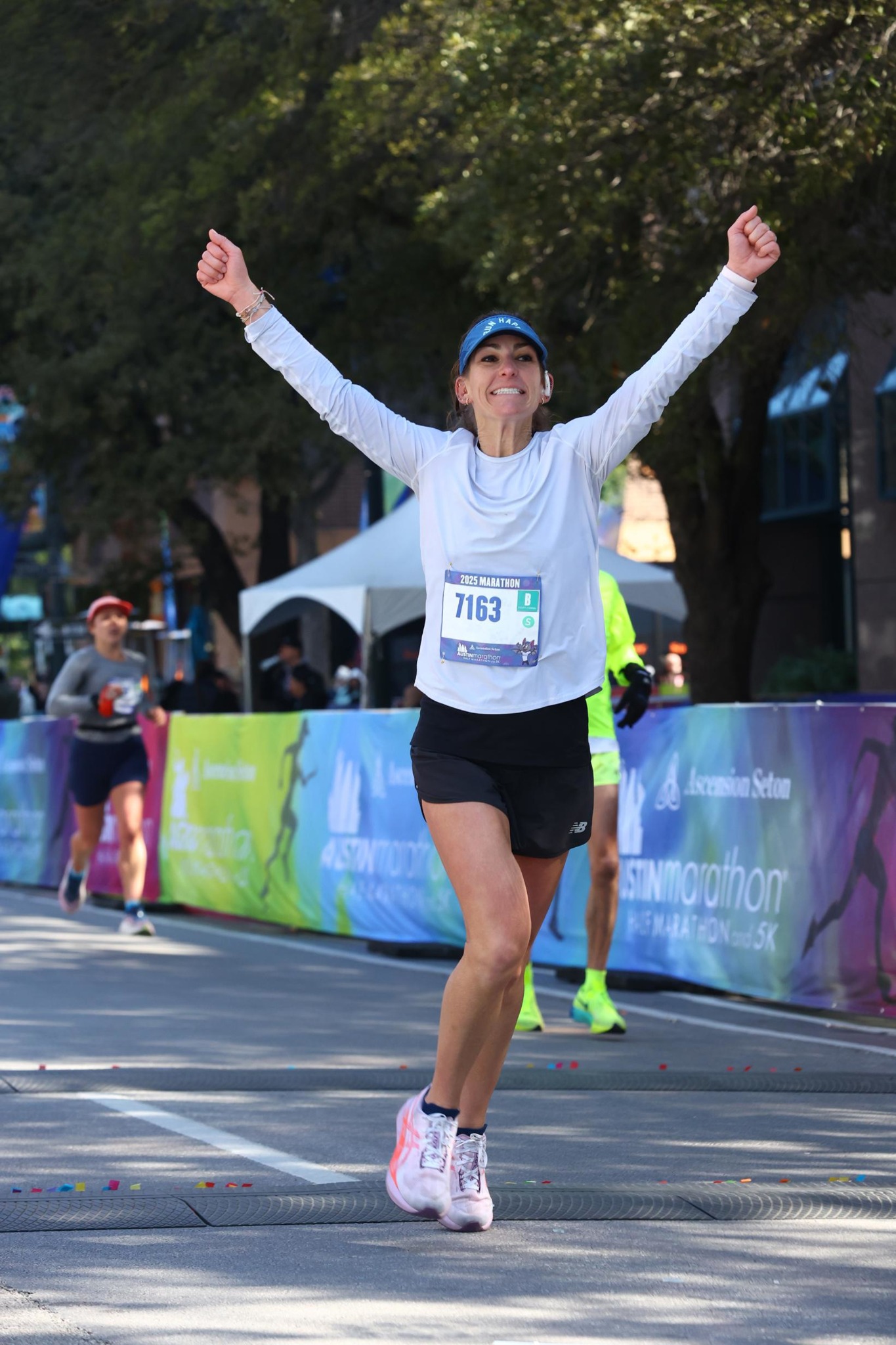 Elizabeth finishing the 2025 Austin Marathon